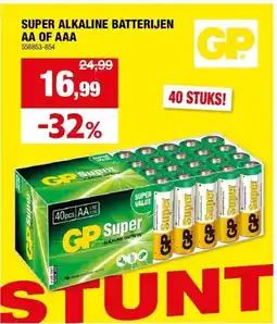 Hubo SUPER ALKALINE BATTERIJEN AA OF AAA aanbieding