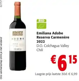 Colruyt Emiliana Adobe Reserva Carmenère 2022 aanbieding