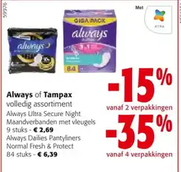 Colruyt Always of Tampax aanbieding