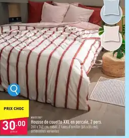 ALDI Housse de couette XXL en percale, 2 pers aanbieding