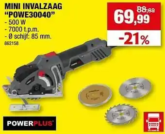 Hubo Powerplus mini invalzaag powe30040 aanbieding