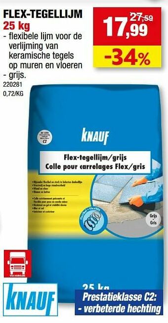 Hubo Flex-tegellijm aanbieding
