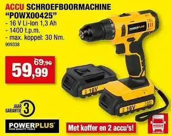 Hubo Powerplus accu schroefboormachine powx00425 aanbieding