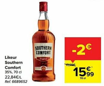 Carrefour Likeur southern comfort aanbieding
