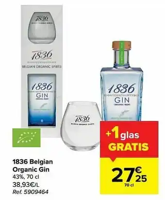 Carrefour 1836 belgian organic gin aanbieding