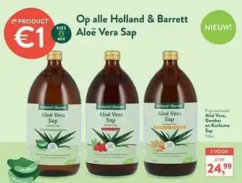 Holland & Barrett Aloë vera gember en kurkuma sap aanbieding