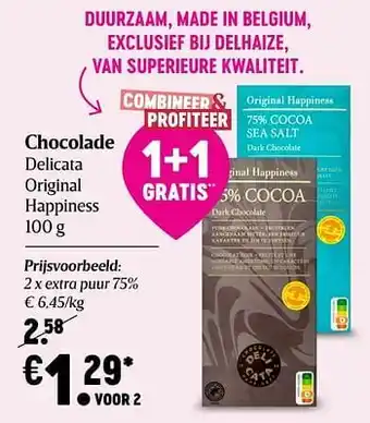 Chocolade delicata extra puur 75%