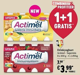 Delhaize Drinkyoghurt actimel - supermix aanbieding