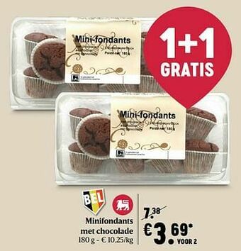 Delhaize Minifondants met chocolade aanbieding