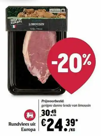 Gerijpte dunne lende van limousin