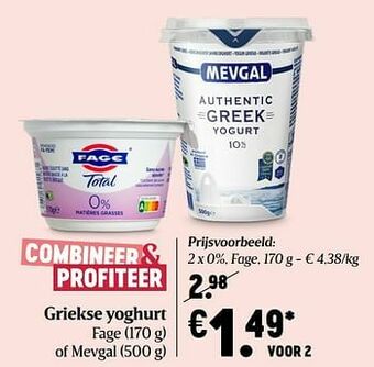 Delhaize Griekse yoghurt fage aanbieding