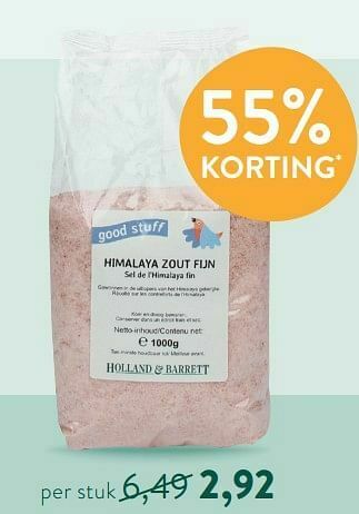 Holland & Barrett Himalaya zout fijn aanbieding