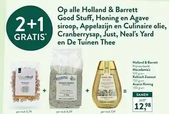 Holland & Barrett Macadamia`s + keltisch zeezout + acacia honing aanbieding