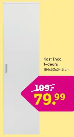 Leen Bakker Kast Inca 1-deurs aanbieding