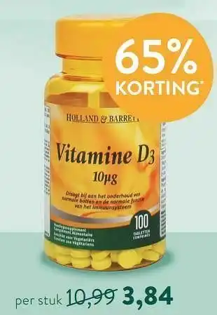 Holland & Barrett Vitamine d3 10ug aanbieding