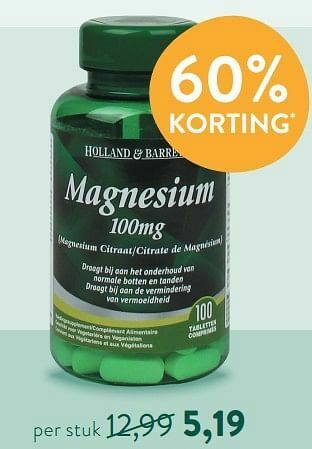 Holland & Barrett Magnesium 100mg aanbieding