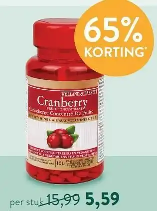Holland & Barrett Cranberry aanbieding