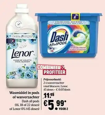 Delhaize Wasverzachter viool bloesem, lenor aanbieding