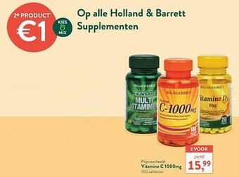 Holland & Barrett Vitamine c 1000mg aanbieding