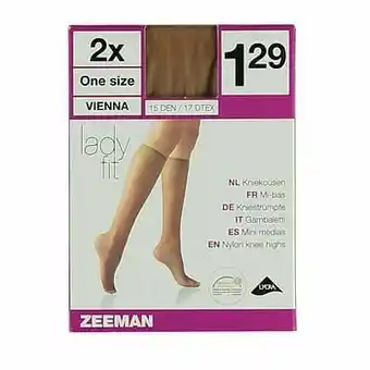 Zeeman Lady Fit - Kniekousen - Stretch - 15 den - 2-Pack aanbieding