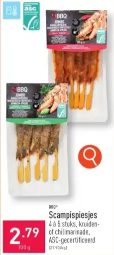 ALDI BBQ Scampispiesjes 100g aanbieding