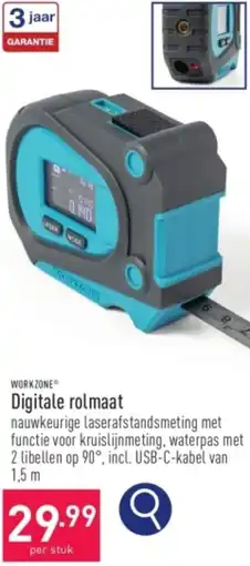 ALDI WORKZONE Digitale rolmaat aanbieding