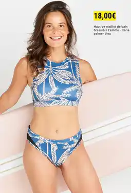 Haut de maillot de bain brassière Femme Carla palmer bleu