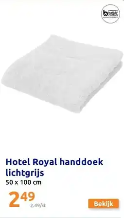 Action Hotel Royal handdoek lichtgrijs aanbieding
