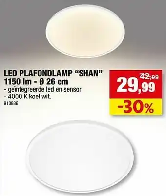 Hubo Led plafondlamp shan aanbieding