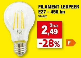Hubo Filament ledpeer e27 aanbieding