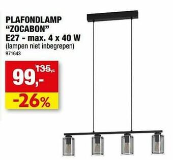 Hubo Plafondlamp zocabon e27 aanbieding