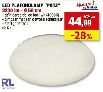 Hubo Led plafondlamp potz aanbieding