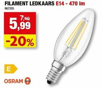 Hubo Filament ledkaars e14 aanbieding