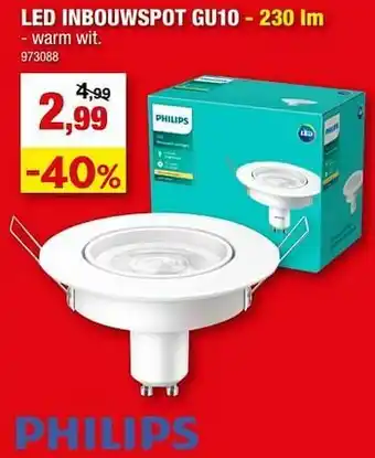 Hubo Led inbouwspot gu10 aanbieding