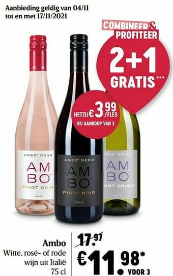 Delhaize Ambo witte, rosé- of rode wijn uit italië aanbieding