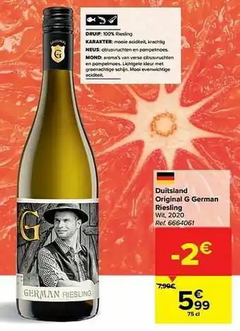 Carrefour Duitsland original g german riesling wit aanbieding