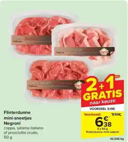 Carrefour Flinterdunne mini-sneetjes Negroni aanbieding