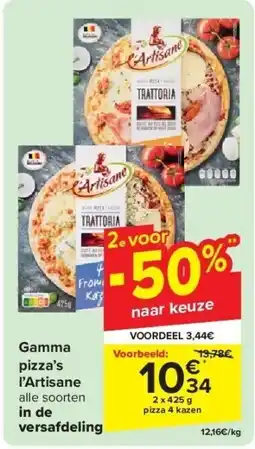 Carrefour Gamma pizza’s l’Artisane aanbieding