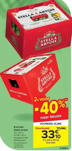 Carrefour Krat bier Stella Artois aanbieding