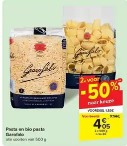 Carrefour Pasta en bio pasta Garofalo aanbieding