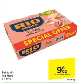 Carrefour Set tonijn Rio Mare aanbieding