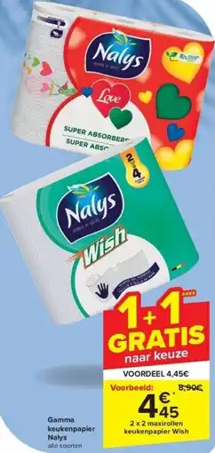 Carrefour Gamma keukenpapier Nalys aanbieding