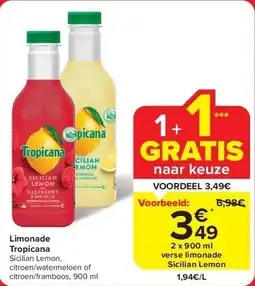 Carrefour Limonade Tropicana aanbieding