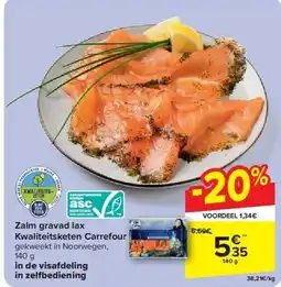 Carrefour Zalm gravad lax Kwaliteitsketen Carrefour aanbieding