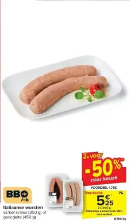 Carrefour Italiaanse worsten aanbieding