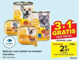 Carrefour Natvoer voor katten en honden Carrefour aanbieding