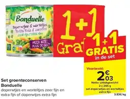 Carrefour Set groenteconserven Bonduelle aanbieding