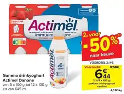Carrefour Gamma drinkyoghurt Actimel Danone aanbieding