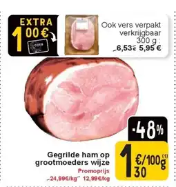Cora Gegrilde ham op grootmoeders wijze aanbieding