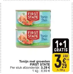 Cora Tonijn met groenten FIRST STATE aanbieding